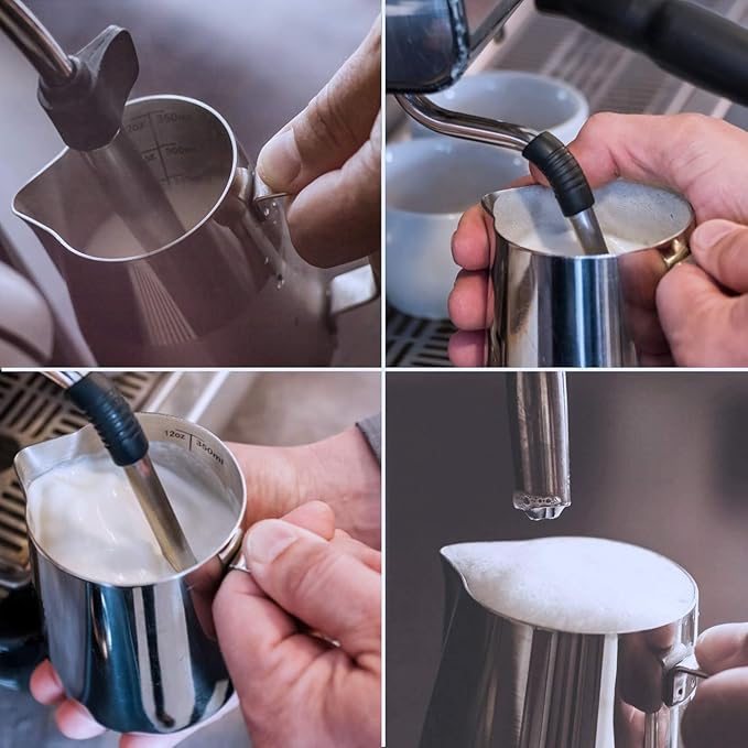 SIKEMAY Milk Frothing Pitcher Cup, 12oz/350ML Milk Frother Cup Stainless Steel - Image 6