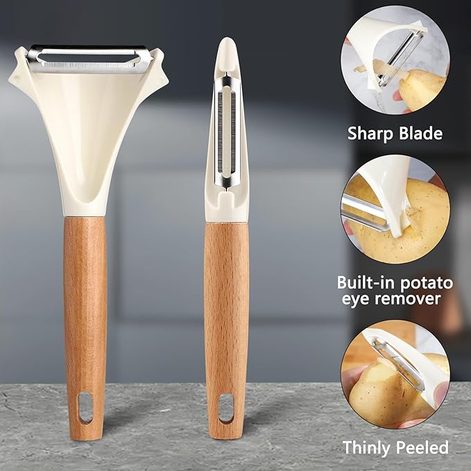 Potato Peelers Stainless Steel Swivel Peelers Y-Shaped and I-Shaped Peeler Set - Image 4