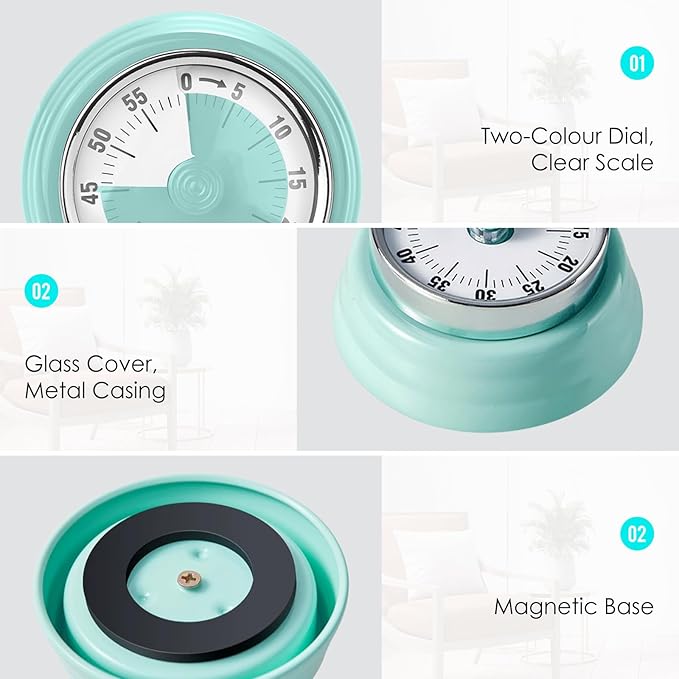 Visual Timer, Teeloray 60-Minute Countdown Timer, Kitchen Timer - Image 6