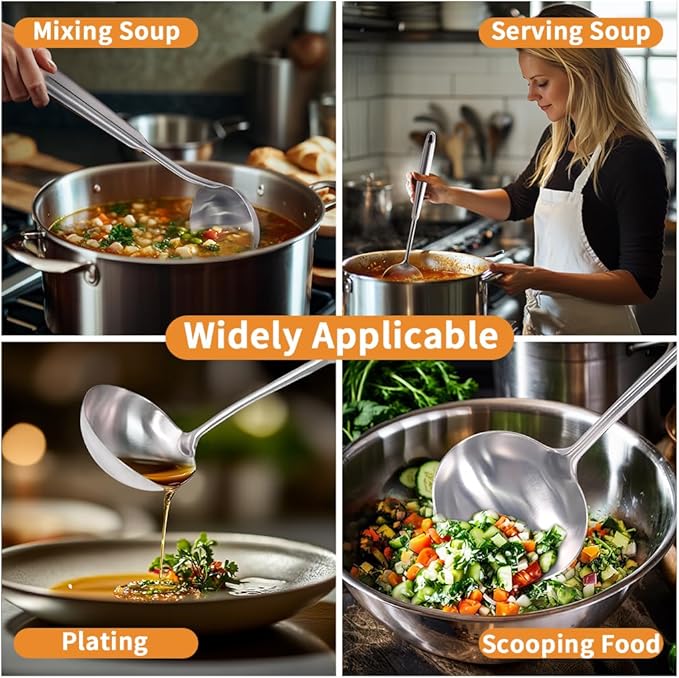 Deep Stainless Steel 13.7 Inches Newness Soup Ladle, Resilient 304 Stainless - Image 8