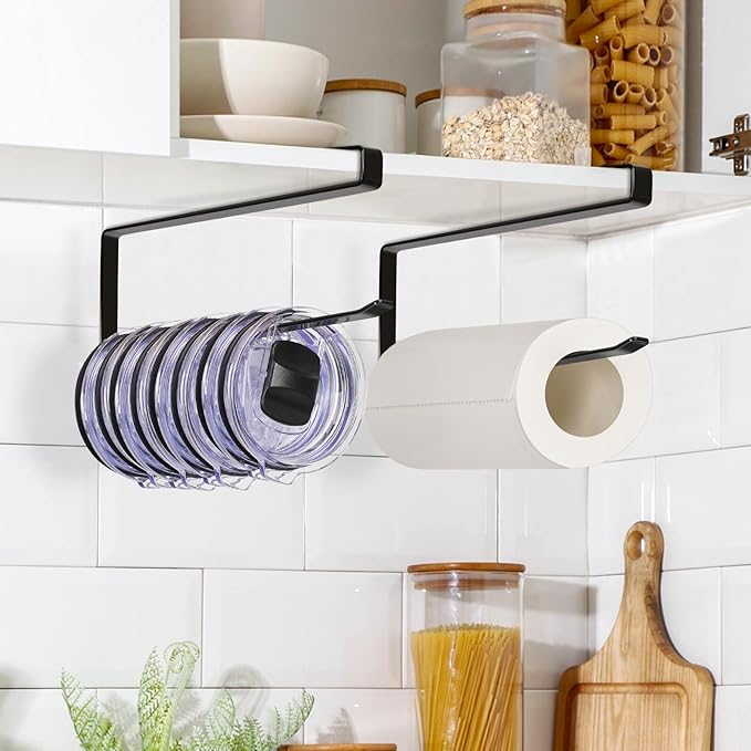 Tumbler Lid Organizer 2 Pack Tumbler Lid Storage Hook Up to 20 Lids, Space - Image 6