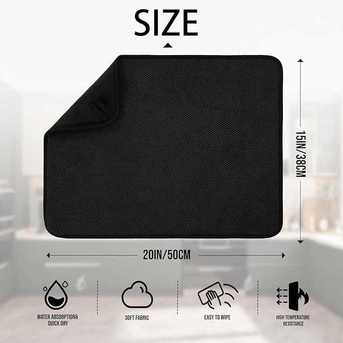 2 Pack Microfiber Dish Drying Mat - Image 2