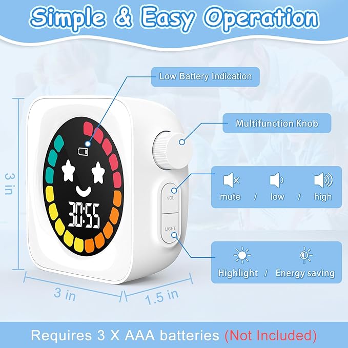 Visual Timer, 99 Minute Digital Kitchen Desk Timer - Image 3