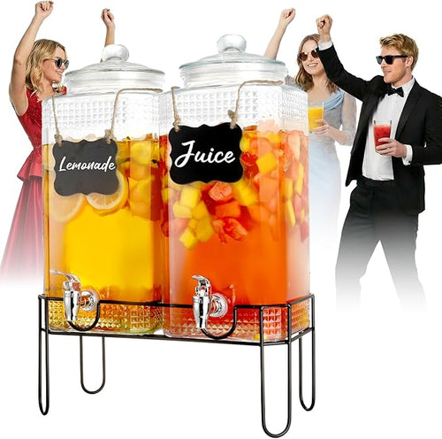 2 Gallon Glass Drink Dispensers by Vsonker