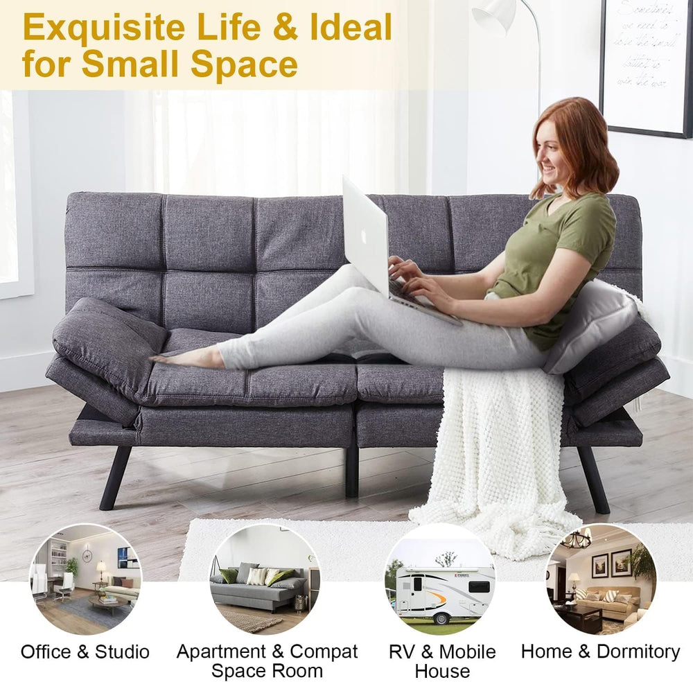 MUUEGM Futon Sofa Bed, Convertible Sofa Sleeper for Compact Space,Apartment, ...