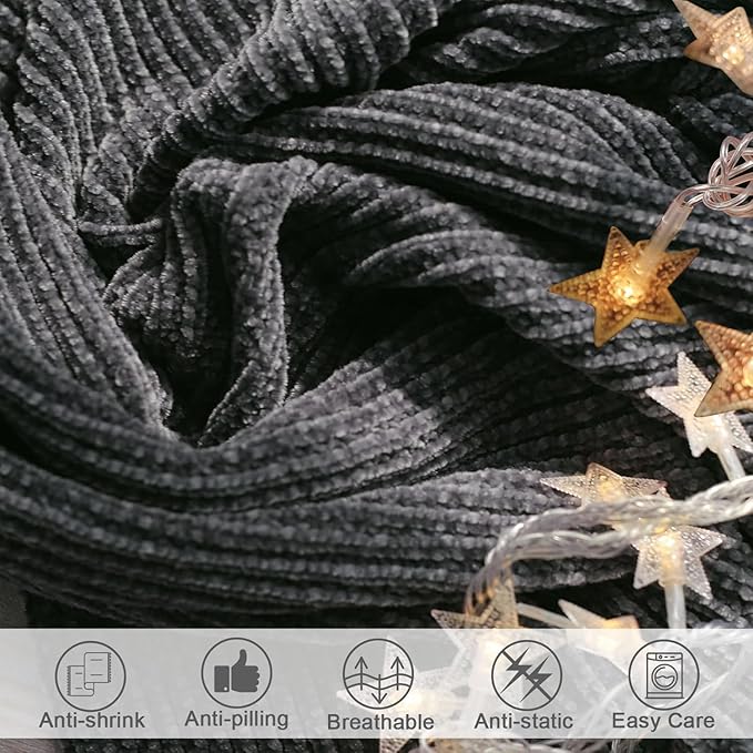 lifein Throw Blanket for Couch, Soft Boho Decor Bed Throw, Cozy Grey Knitted - Image 5