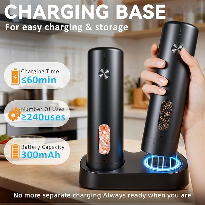 Electric Salt and Pepper Grinder Set - Image 2