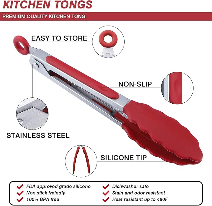 MSY BIGSUNNY Kitchen Food Tongs - Image 4