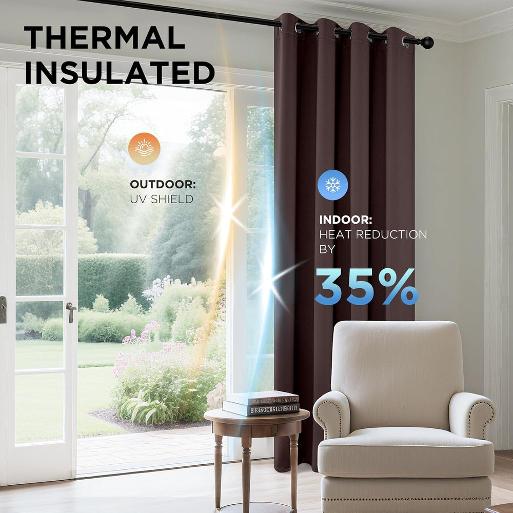 Joydeco Blackout Curtains 84 Inch Length 2 Panels Set, Thermal Insulated Long...