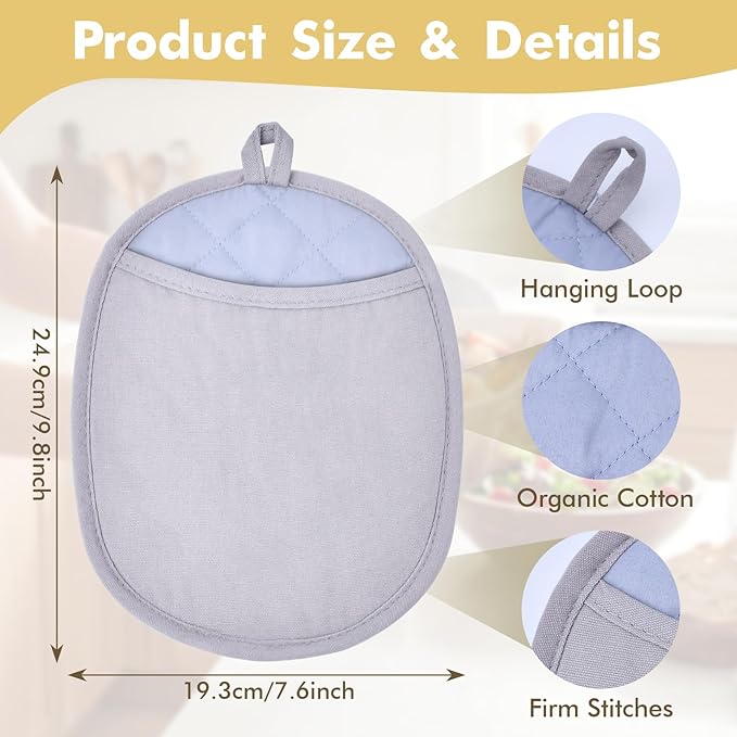 4Pack Silicone Pot Holders and Oven Mitts Set, Anti-Slip Hot Pads - Image 2