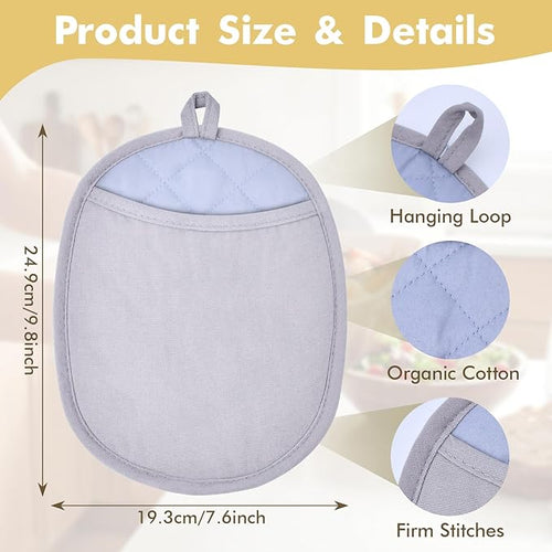 4Pack Silicone Pot Holders and Oven Mitts Set, Anti-Slip Hot Pads - Image 2
