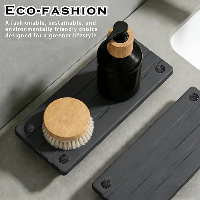 2PCS Instant Dry Sink Caddy for Bathroom Counter, Durable Kitchen Sink Organizer - Image 4