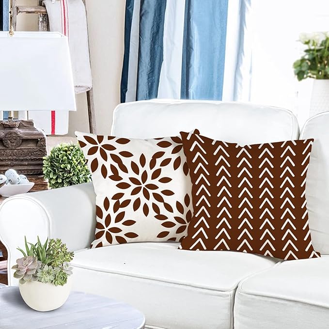 YCOLL Pillow Covers 16x16 Set of 4, Modern Sofa Throw Pillow Cover, Decorative - Image 3