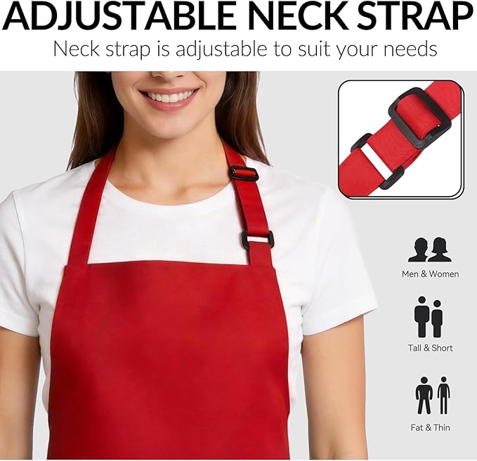 Large Chef Apron for Men and Women, Cooking Kitchen Aprons - Image 5
