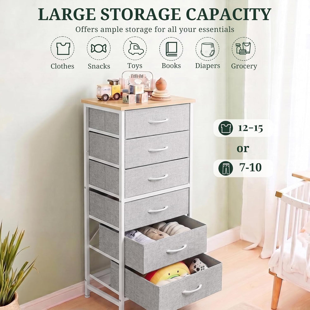 6 Drawers Dresser for Bedroom, Fabric Storage Tower Organizer