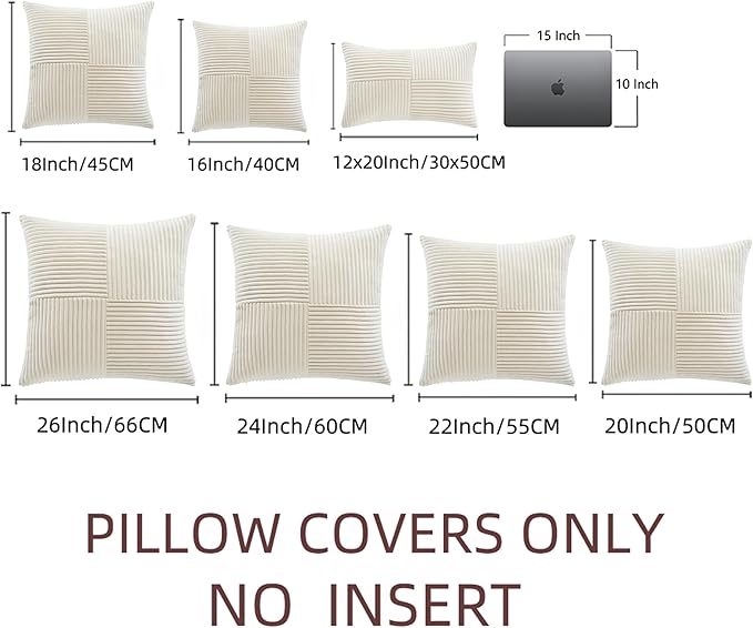 Fancy Homi 2 Packs Cream Samll Decorative Throw Pillow Covers 14x14 Inch - Image 8