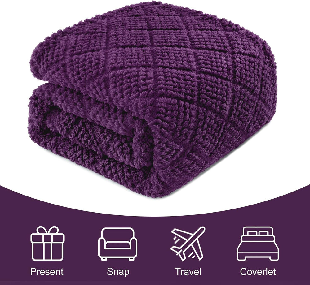 Whale Flotilla Soft Fleece King Size Blanket for Bed, Purple
