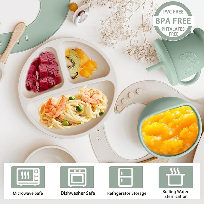 Silicone Baby Feeding Set | Baby Led Weaning Supplies Includes Suction Bowls - Image 3