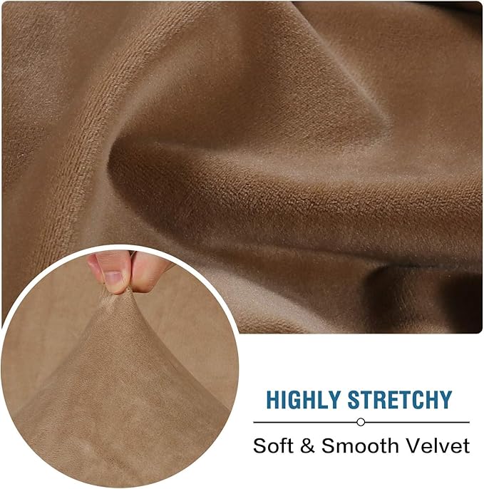 H.VERSAILTEX Velvet Stretch Sectional Couch Covers 3 Pieces Sofa Seat Cushion - Image 5