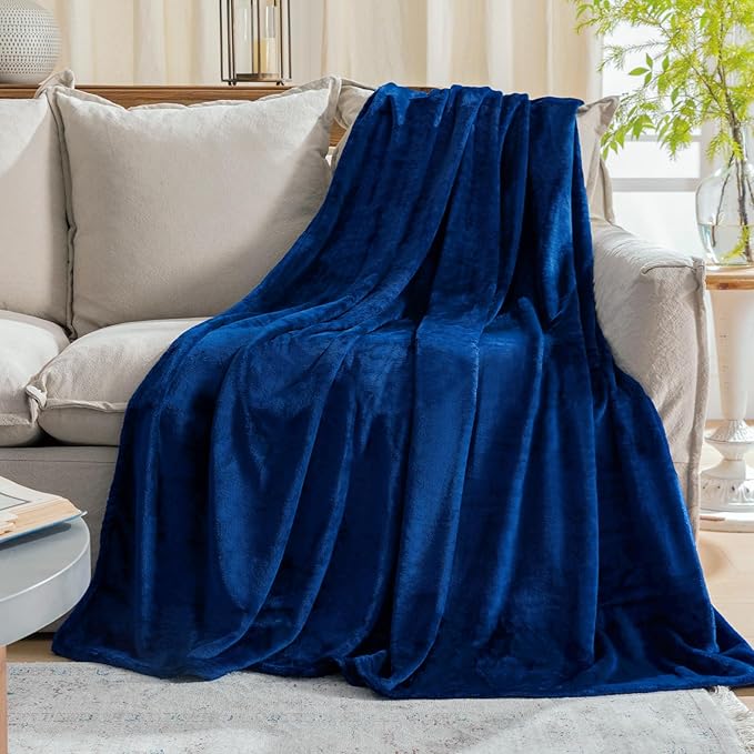 JIAHANNHA Classic Blue Throw Blanket Fleece Blanket Throw Size, Super Soft Cozy by JIAHANNHA