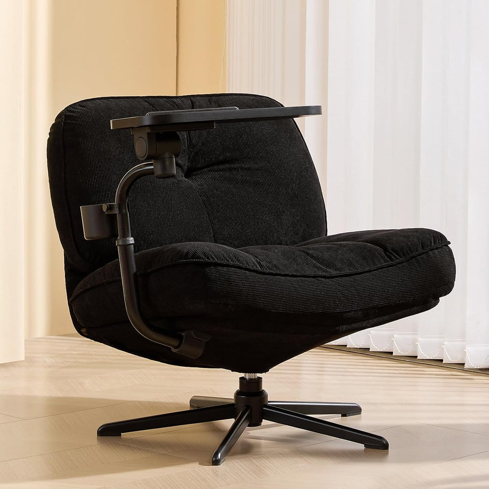 Swivel Accent Chair, Wide Criss Cross Lounge Living Room Chair, Blk