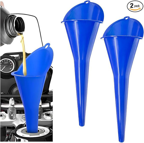 2 PCS Oil Funnel, Plastic Long Neck Multi-Purpose Spill Saver Funnel, Engine by Unknown