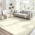 4x6 Area Rugs for Living Room Rug: Soft Fluffy Shag Cream White Rugs for Bedroom by CarpetAddColortoYourLife