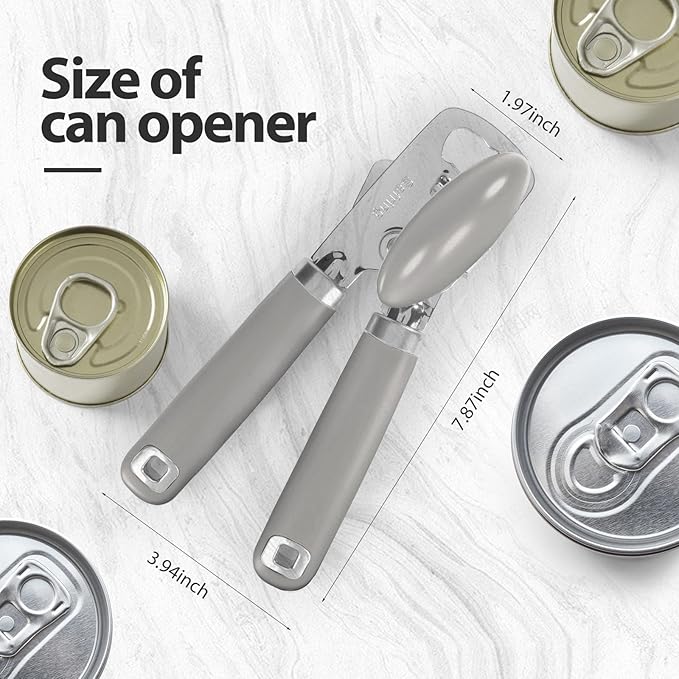 Safring Can Opener Manual, Heavy Duty Stainless Steel Smooth Edge Can Opener - Image 2
