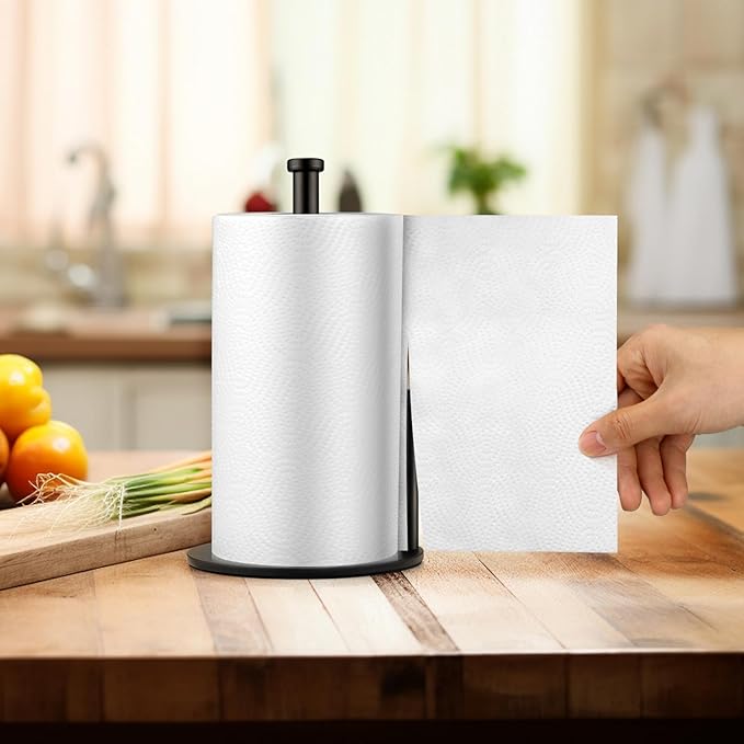 Black Paper Towel Holder, Countertop Paper Towel Holder, Steady Paper Roll - Image 3