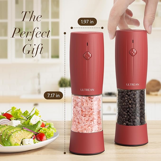 Ultrean Electric Salt and Pepper Grinder Set, USB-C Rechargeable, Salt and - Image 7