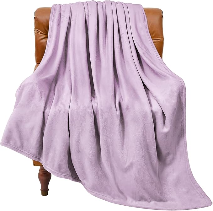 BEDELITE Fleece Blanket Twin Size Lilac Throw Blankets by BEDELITE