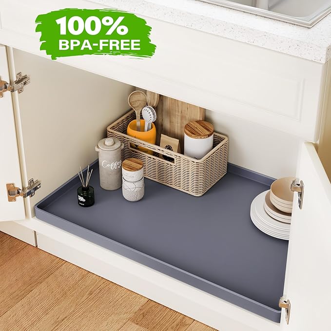FLATO Waterproof Under Sink Mat 25" x 19" Shelf Liner - Image 4