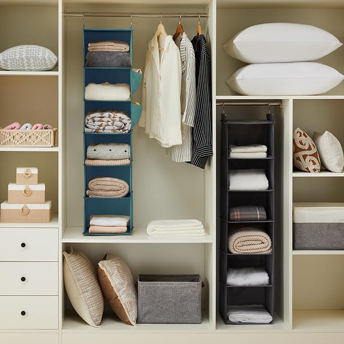 YOUDENOVA Hanging Closet Organizer, 6-Shelf Closet Hanging Storage Shelves - Image 2