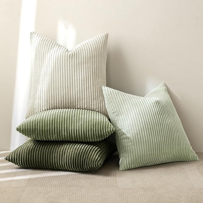 MIULEE Decorative Throw Pillow Covers Set of 4 Summer Light Green Gradient - Image 5