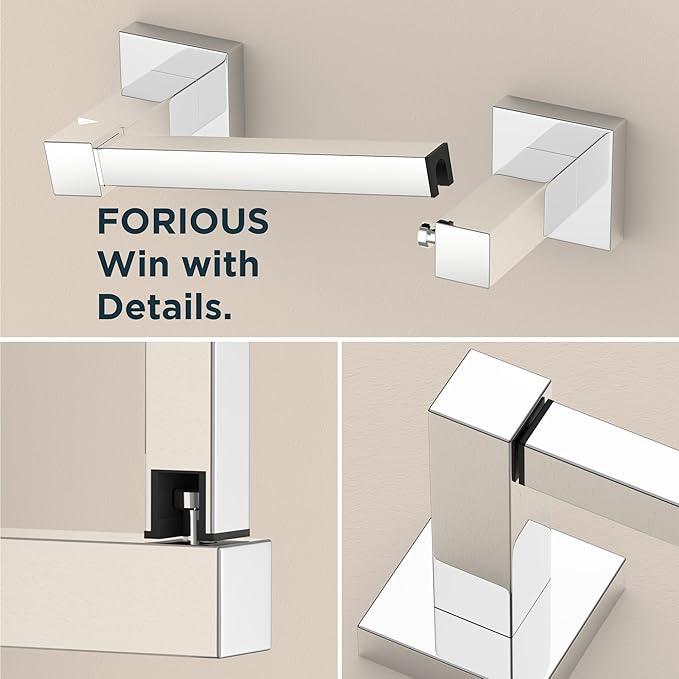 FORIOUS Toilet Paper Holder Set Wall Mount, SUS 304 Stainless Steel Pivoting - Image 3