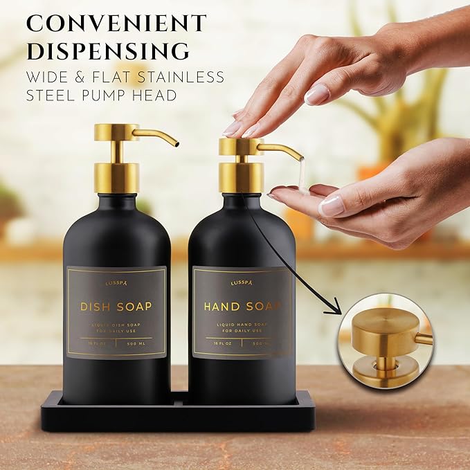 Glass Soap Dispenser Set of 2