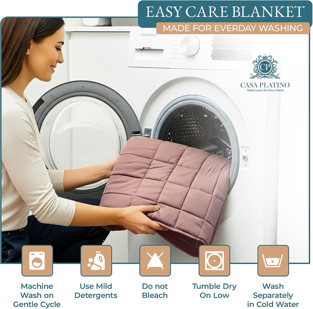 Casa Platino Blanket Queen Size, Down Alternative Quilted - Sepia Rose