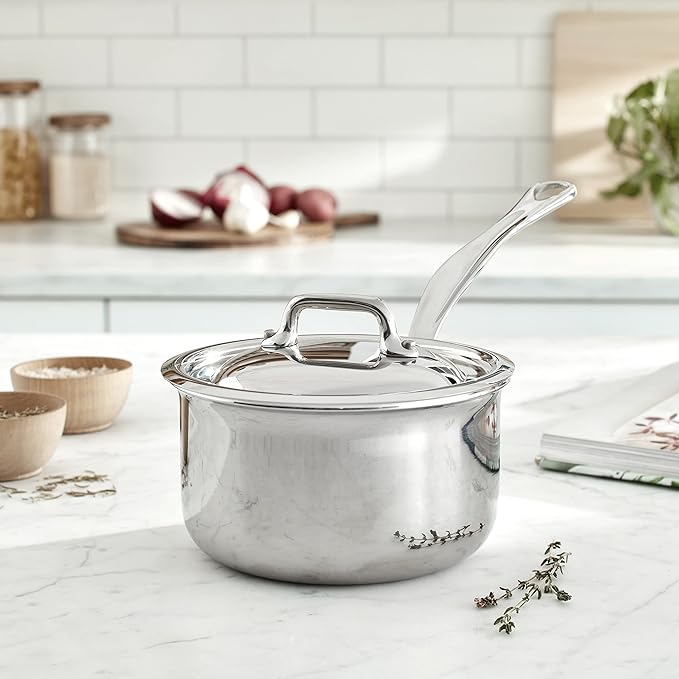 Mauviel M'Cook 5-Ply Polished Stainless Steel Sauce Pan - Image 2