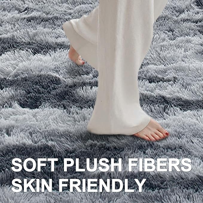 4x6 Ft Shag Rugs for Bedroom Living Room, Tie-Dyed Ultra Soft Fluffy Furry Area - Image 4