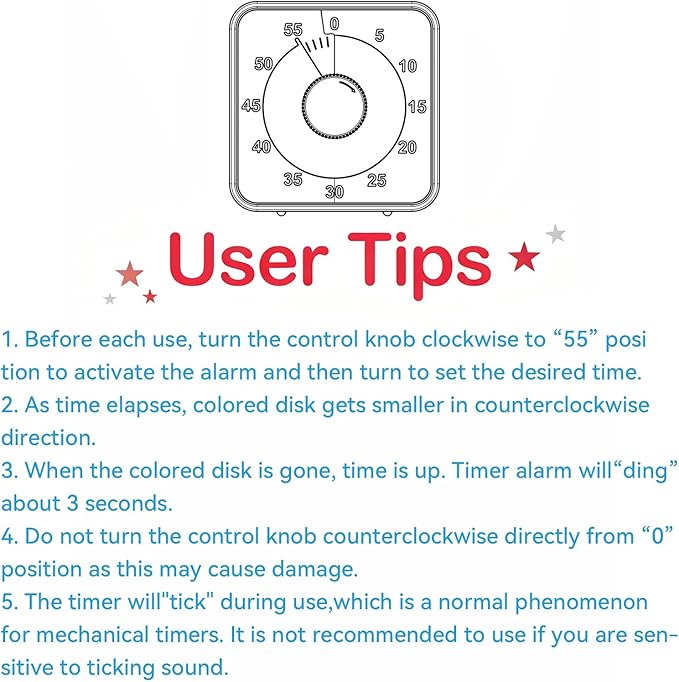 Secura 60-Minute Visual Timer, 7.5 Inch Magnetic Rainbow Countdown Timer - Image 8