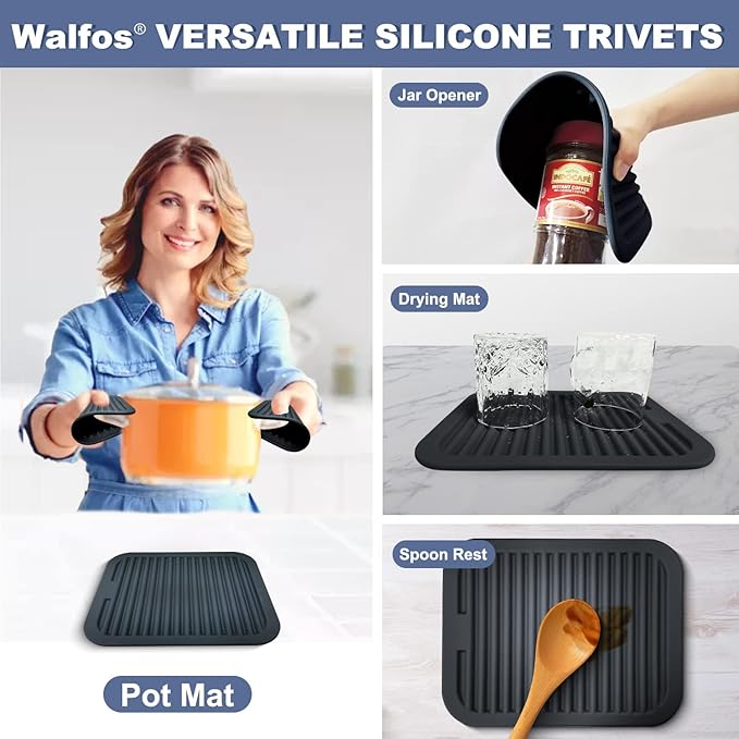Walfos Trivets for Hot Dishes, Heat Resistant Pot Holders for Kitchen, Non-Slip - Image 3