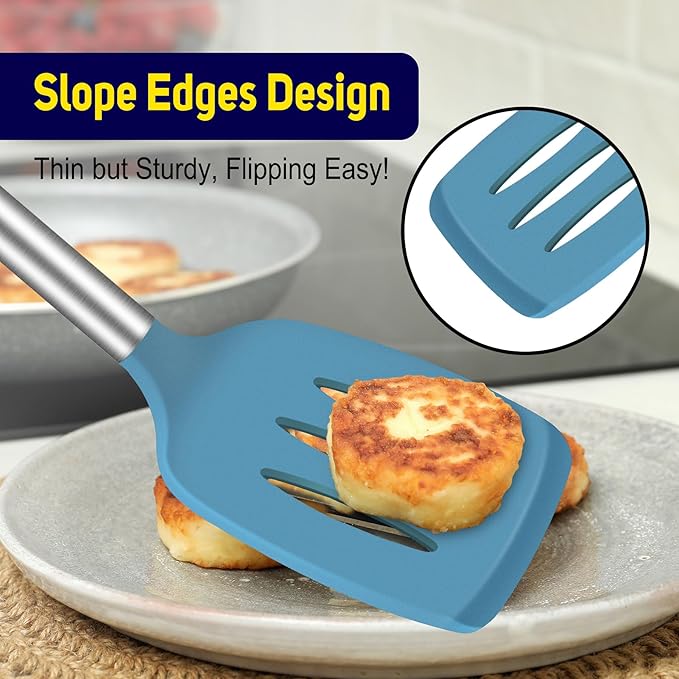 HOTEC Silicone Spatula Set of 2 Heat-Resistant 600°F & BPA-Free Kitchen - Image 6