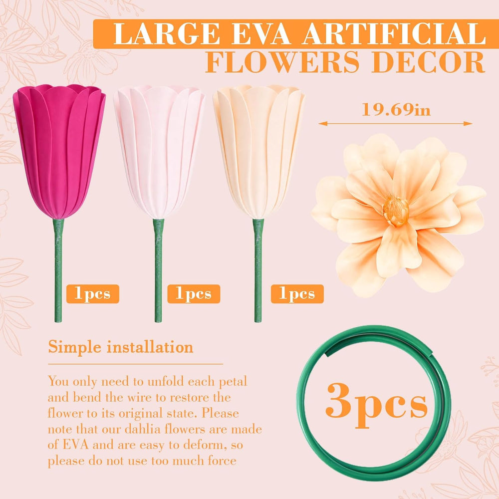 3 PCS 5ft Giant Artificial Flower for Wedding & Birthday Party