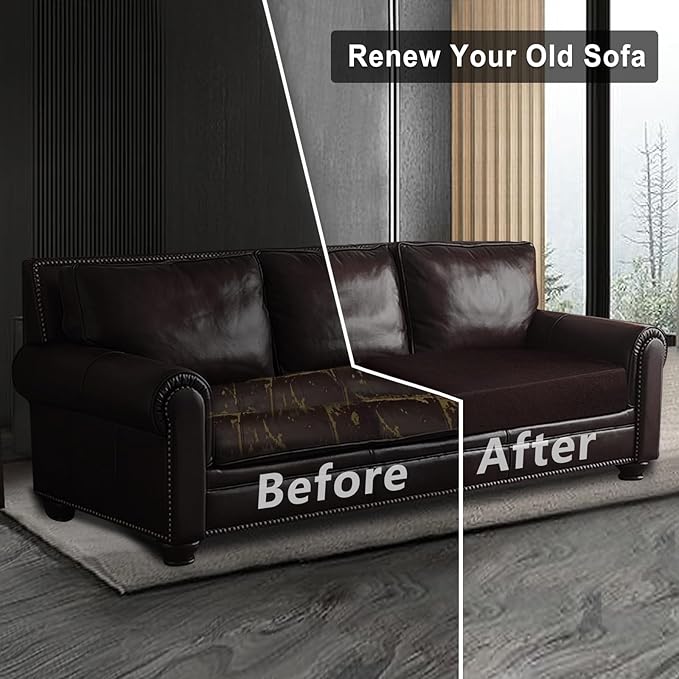 Leather Look Couch Cushion Covers Sofa Seat Slipcovers Sets Couches Furniture - Image 7