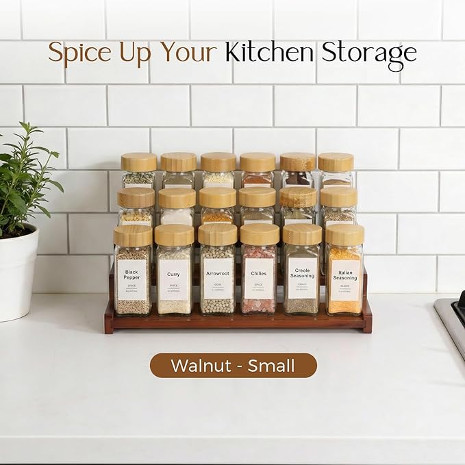 Spice Rack Organizer for Cabinet, Bamboo 12in Tiered Spice Rack，Used for - Image 4