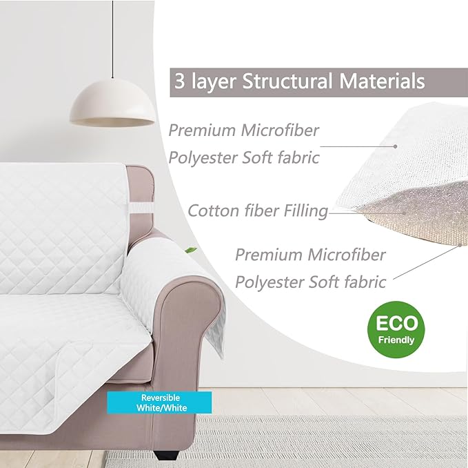 U-NICE HOME Large Sofa Cover Reversible Couch Cover - Image 4