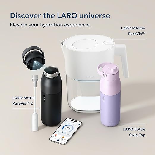 LARQ PureVis 3-in-1 Water Pitcher – Purifier, Filter & Tracking, 8-Cup Water - Image 8