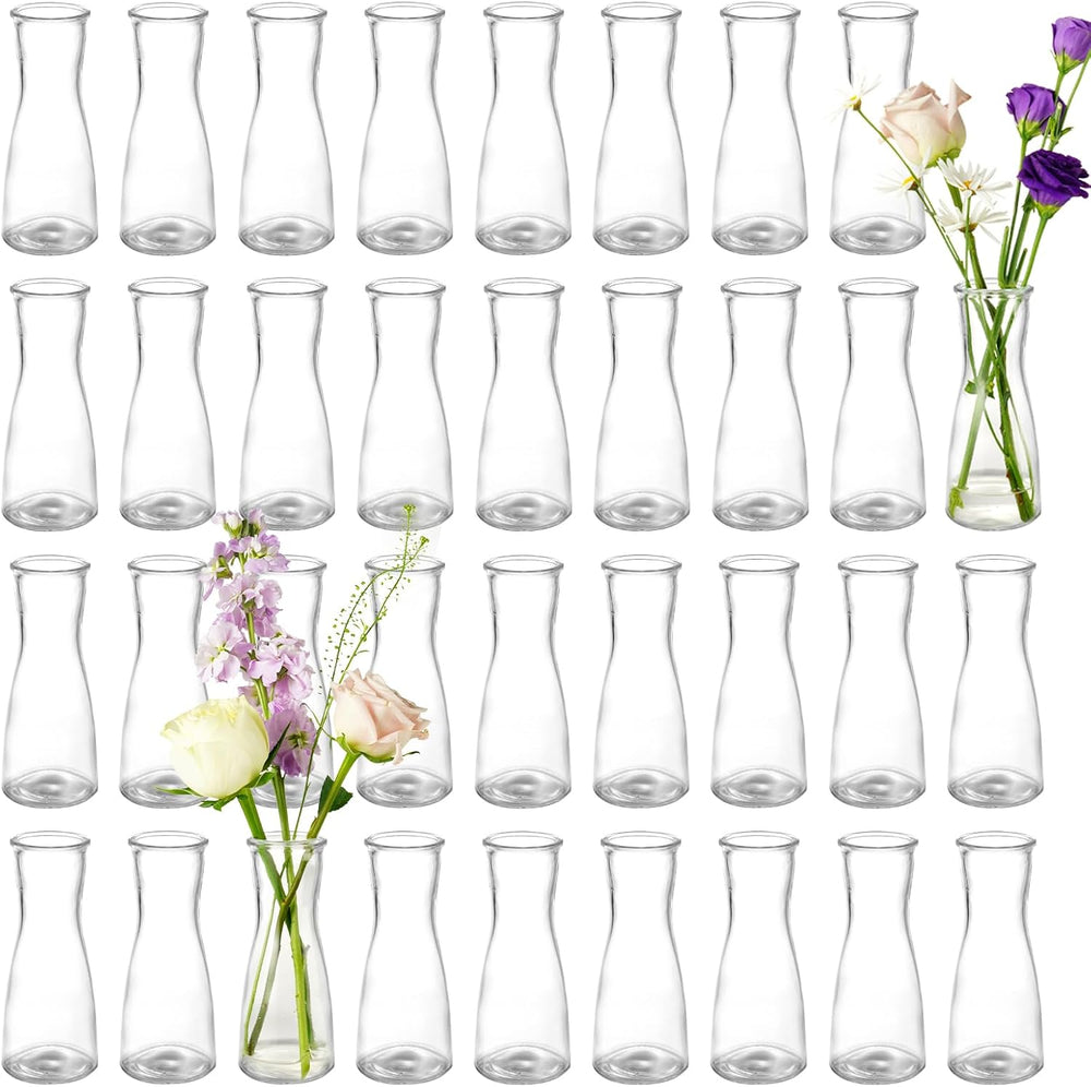 35 PCS Glass Bud Vases for Centerpieces, 5.5" Clear Small Flower Vases
