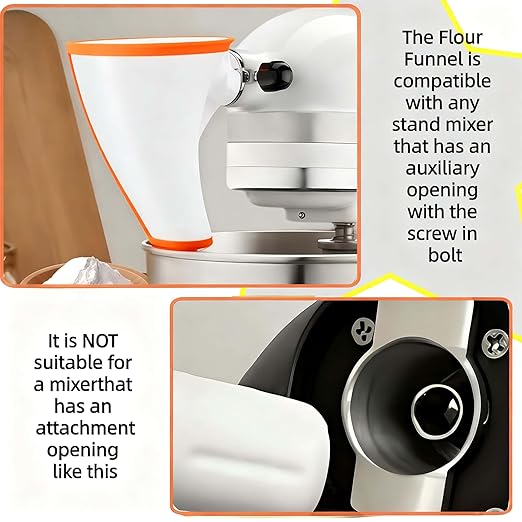 Flour Funnel for KitchenAid Mixer 5 Qt, Anti-Splash Attachment for Tilt-Head - Image 4
