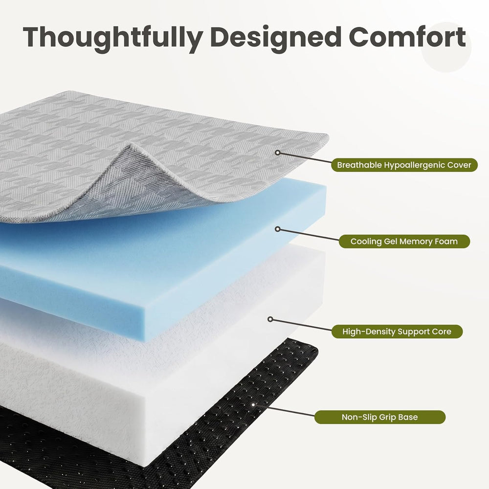 6" Trifold Mattress Twin Size, Thick Memory Foam Futon Topper with Porta...
